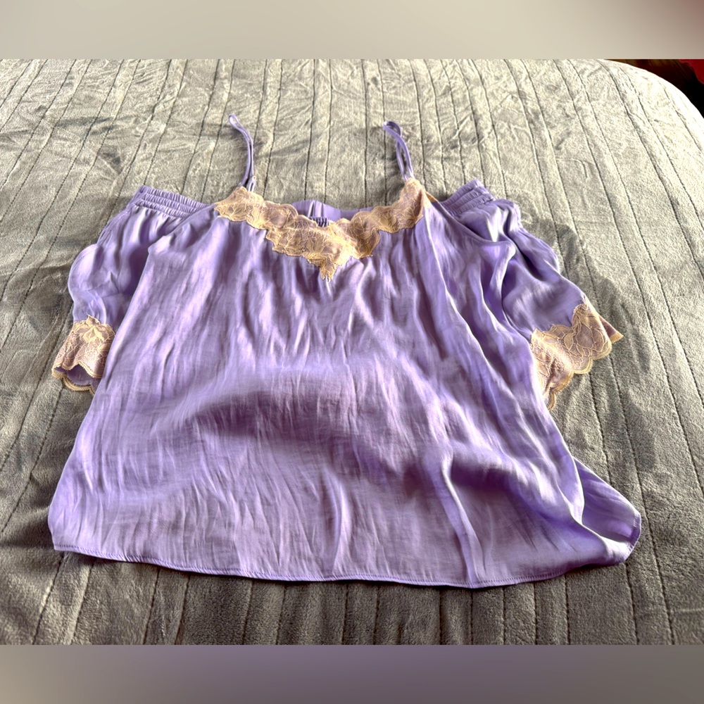 Soma Lavender Chemise with Cream Lace